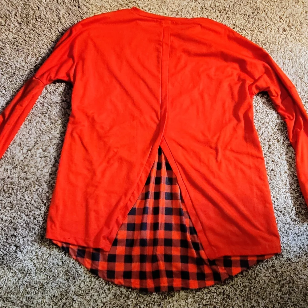 Source Unknown Red Heart Pattern Blouse - Picture 3 of 3